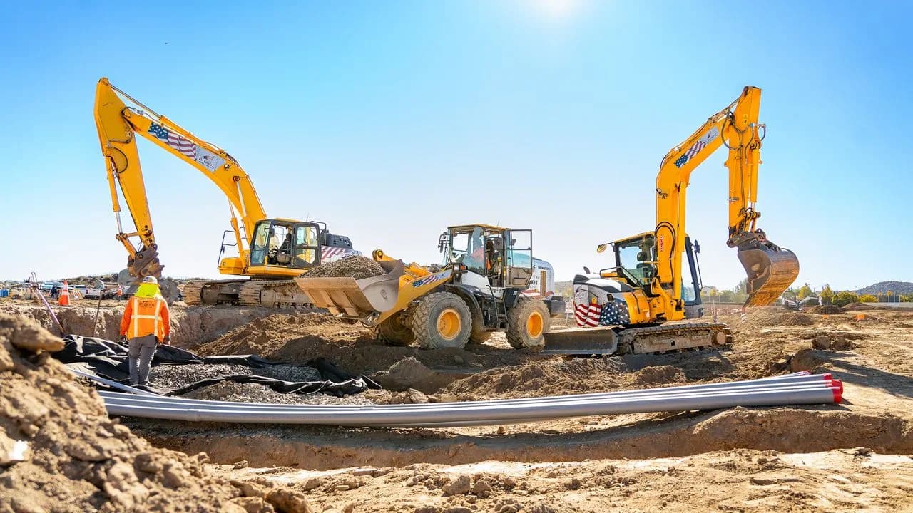 Patriot Pipeline construction equipment on site
